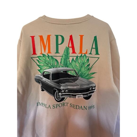 Chemistry Men’s 1965 Impala Graphic Long Sleeve Light Peach Sweatshirt Size XL - Picture 3 of 10